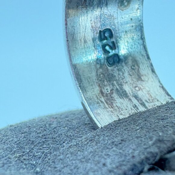 VTG Sterling Silver 925 Interlocking Circle Design Cigar Band Ring Size 8.5 - Picture 6 of 9